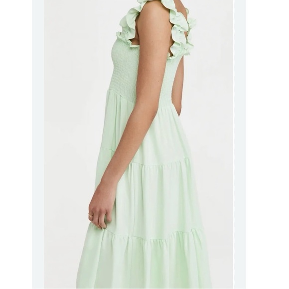 Amanda Uprichard Adelene Green Flutter Sleeve Sundress size L - Picture 2 of 10